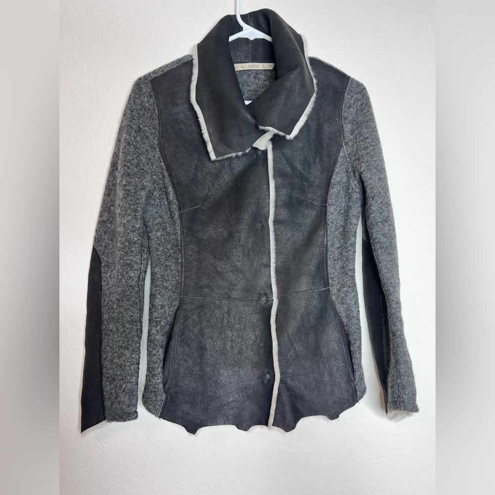 Marlino Lambskin Shipskin/ Wool  Coat Jacket size S